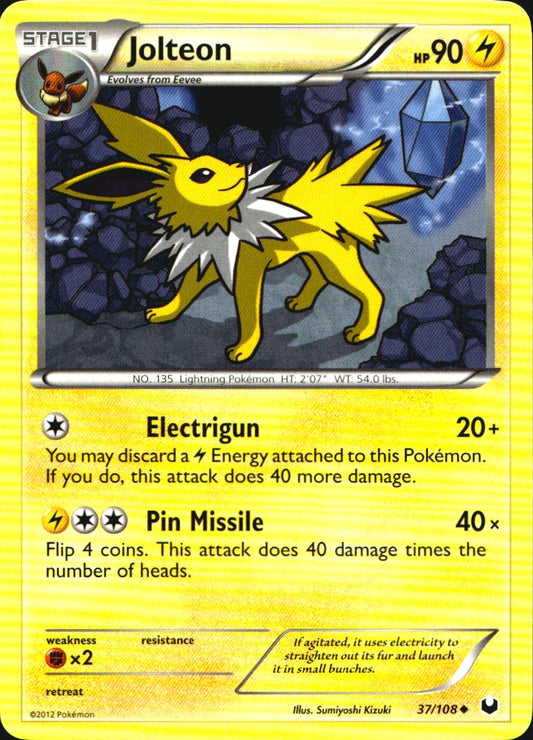 Jolteon 37/108 Uncommon Dark Explorers Pokemon Near Mint
