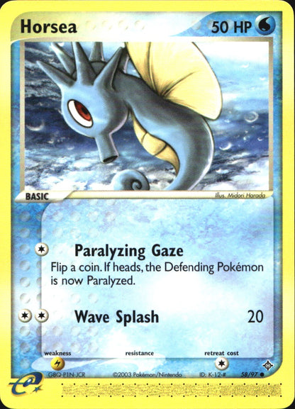 Horsea 58/97 Common Dragon Pokemon Near Mint