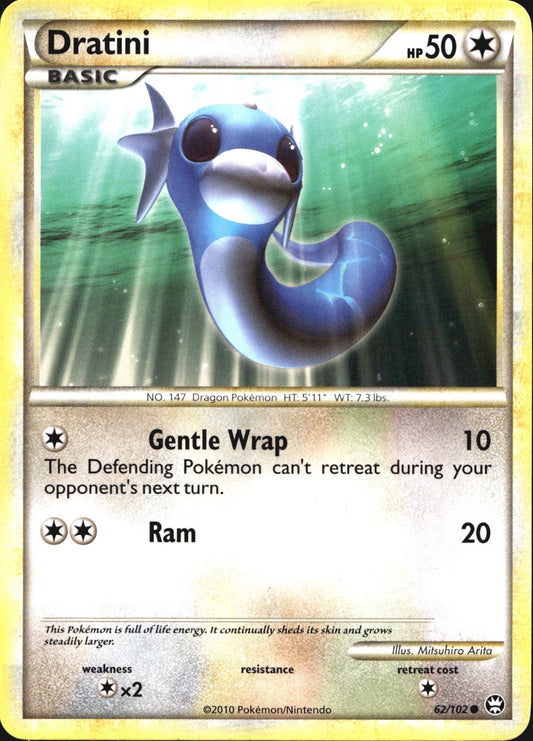 Dratini 62/102 Common HGSS Triumphant Pokemon Near Mint