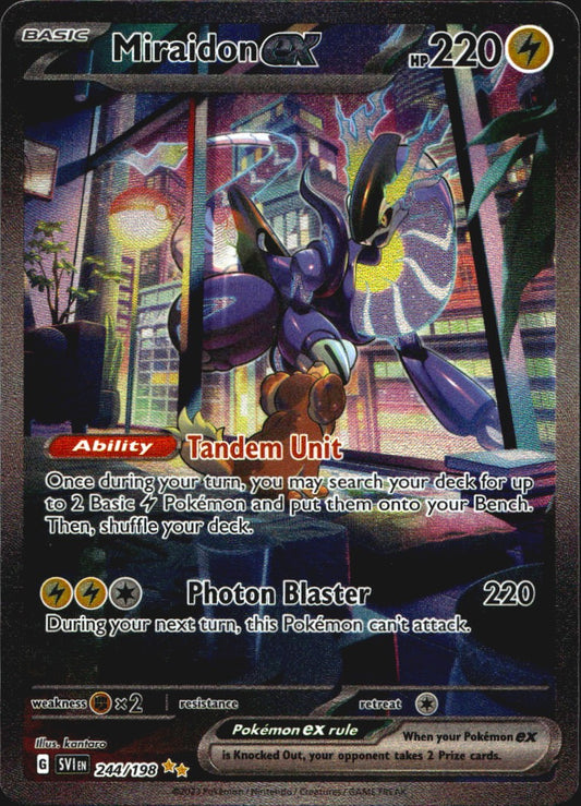 Miraidon ex 244/198 Special Illustration Rare Scarlet & Violet Pokemon Near Mint