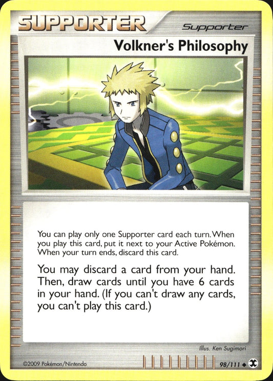 Volkner's Philosophy 98/111 Uncommon Rising Rivals Pokemon Near Mint