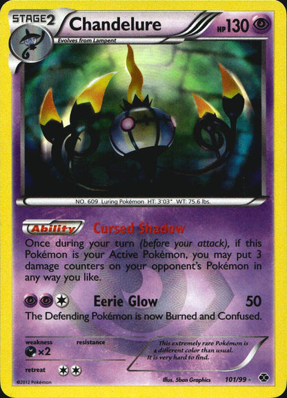Chandelure 101/99 Secret Rare Next Destinies Pokemon Near Mint