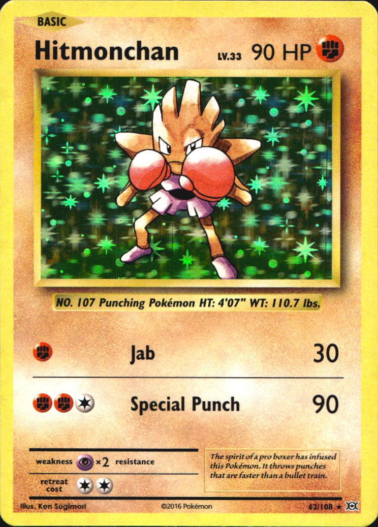 Hitmonchan 62/108 Holo Rare Evolutions Pokemon Near Mint