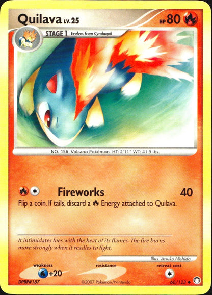 Quilava 60/123 Uncommon Mysterious Treasures Pokemon Near Mint