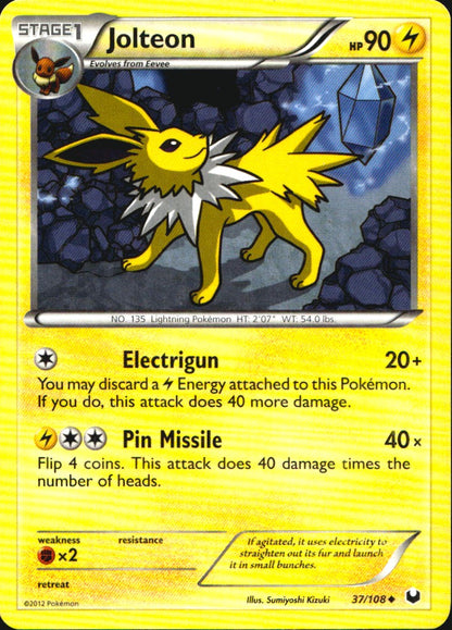 Jolteon 37/108 Uncommon Dark Explorers Pokemon Near Mint