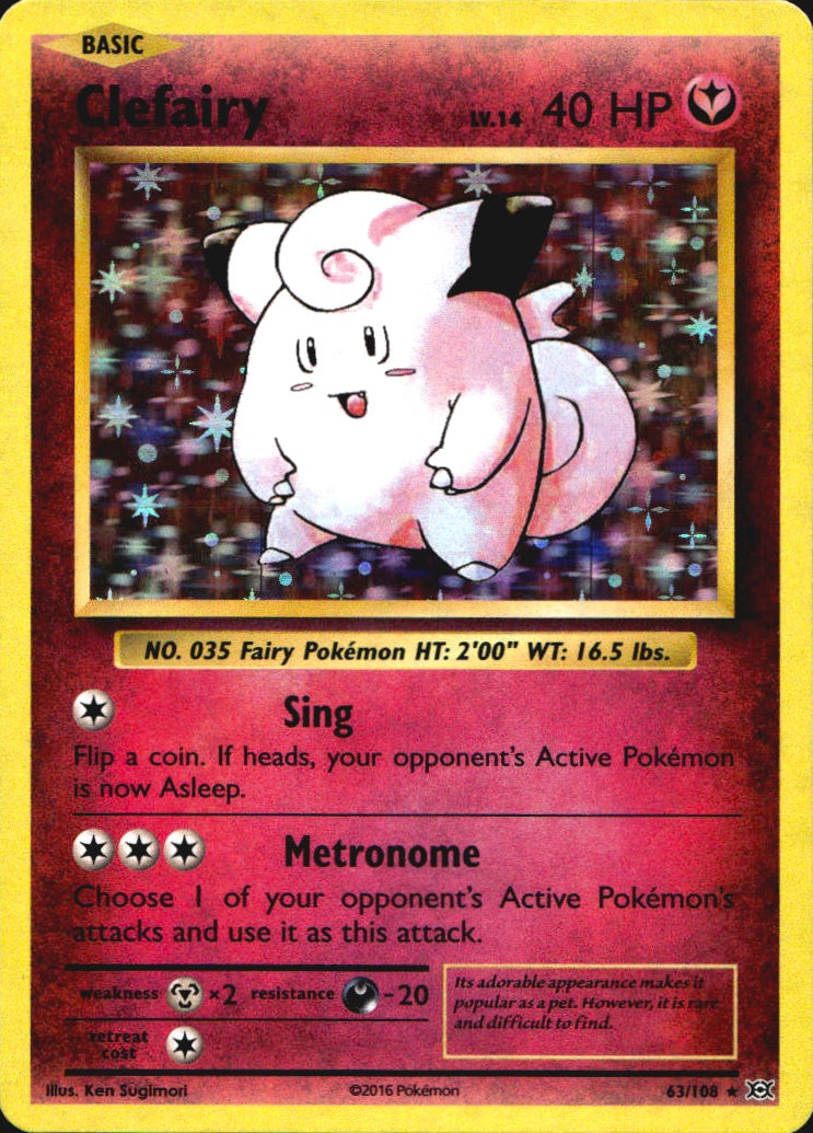 Clefairy 63/108 Holo Rare Evolutions Pokemon Near Mint