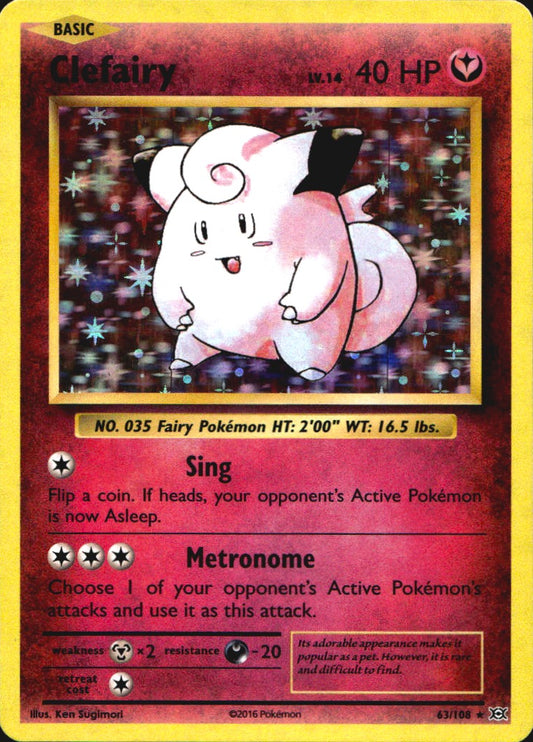 Clefairy 63/108 Holo Rare Evolutions Pokemon Near Mint