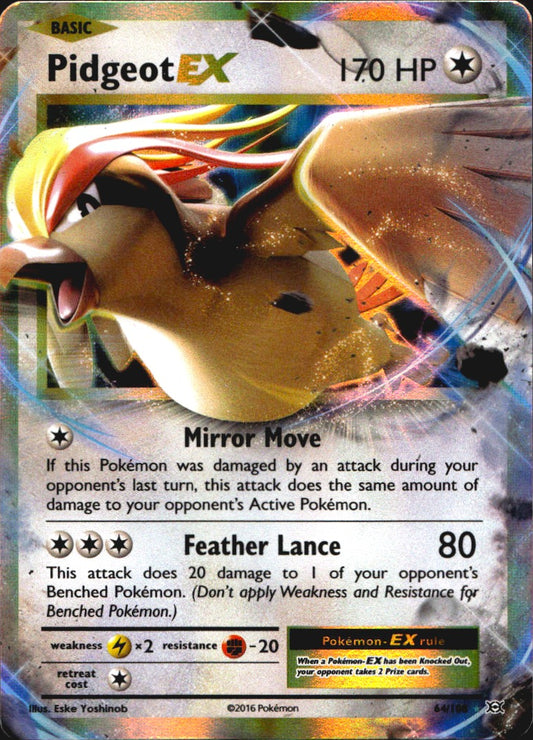 Pidgeot EX 64/108 Holo EX Rare Evolutions Pokemon Near Mint