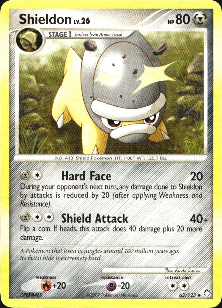Shieldon 63/123 Uncommon Mysterious Treasures Pokemon Near Mint