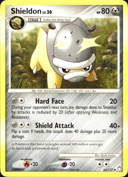 Shieldon 63/123 Uncommon Mysterious Treasures Pokemon Near Mint