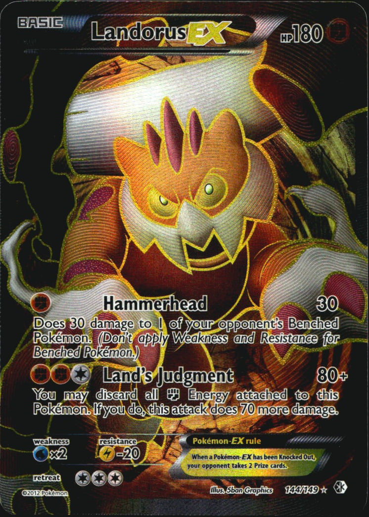 Landorus EX 144/149 Rare Ultra Boundaries Crossed Pokemon Lightly Played