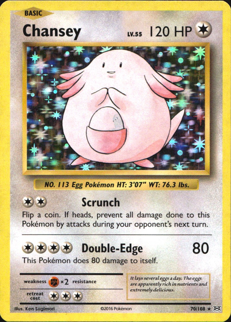 Chansey 70/108 Holo Rare Evolutions Pokemon Near Mint