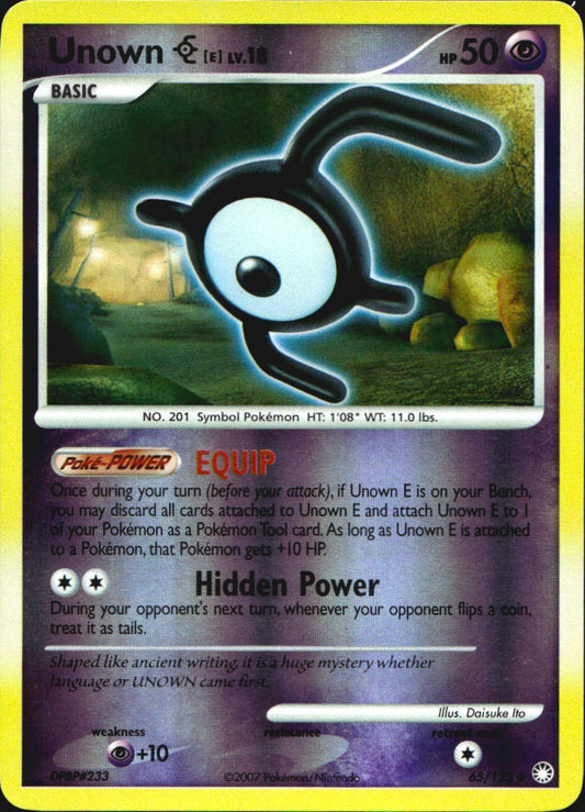 Unown [E] 65/123 Uncommon Mysterious Treasures Pokemon Reverse Holo Near Mint