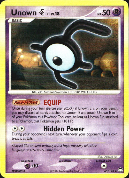 Unown [E] 65/123 Uncommon Mysterious Treasures Pokemon Near Mint