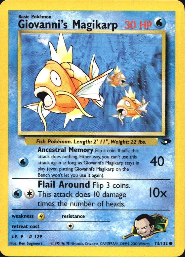 Giovanni's Magikarp 73/132 Common Gym Challenge Pokemon Near Mint