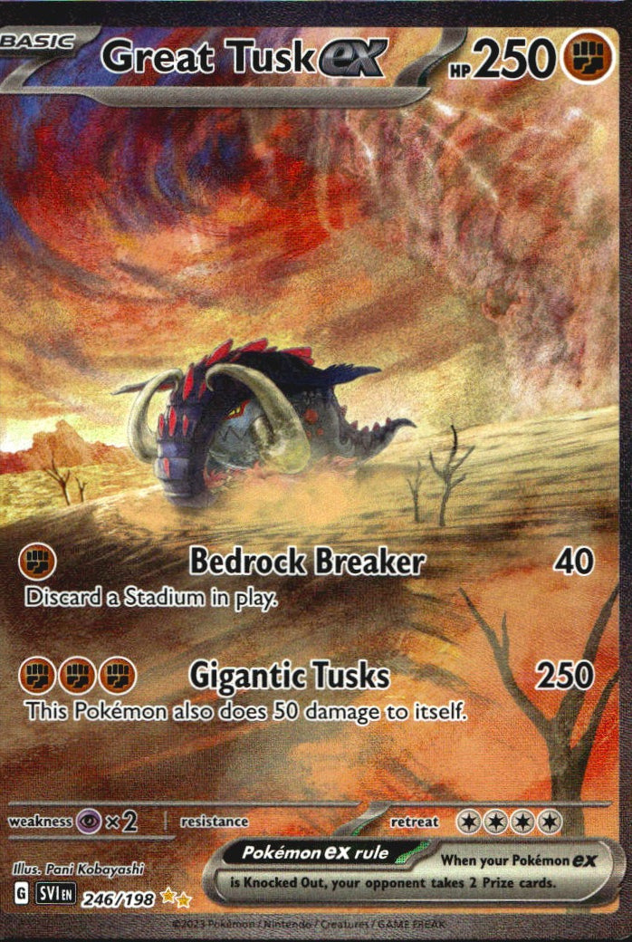 Great Tusk ex 246/198 Special Illustration Rare Scarlet & Violet Pokemon NM