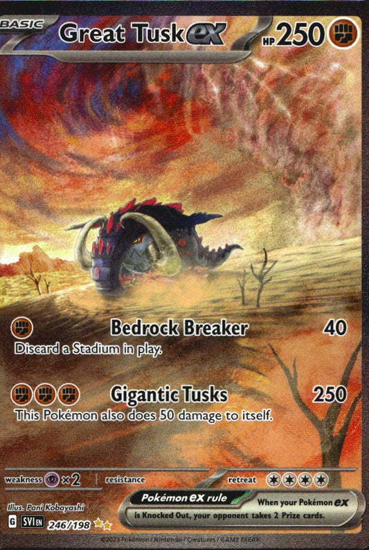 Great Tusk ex 246/198 Special Illustration Rare Scarlet & Violet Pokemon NM