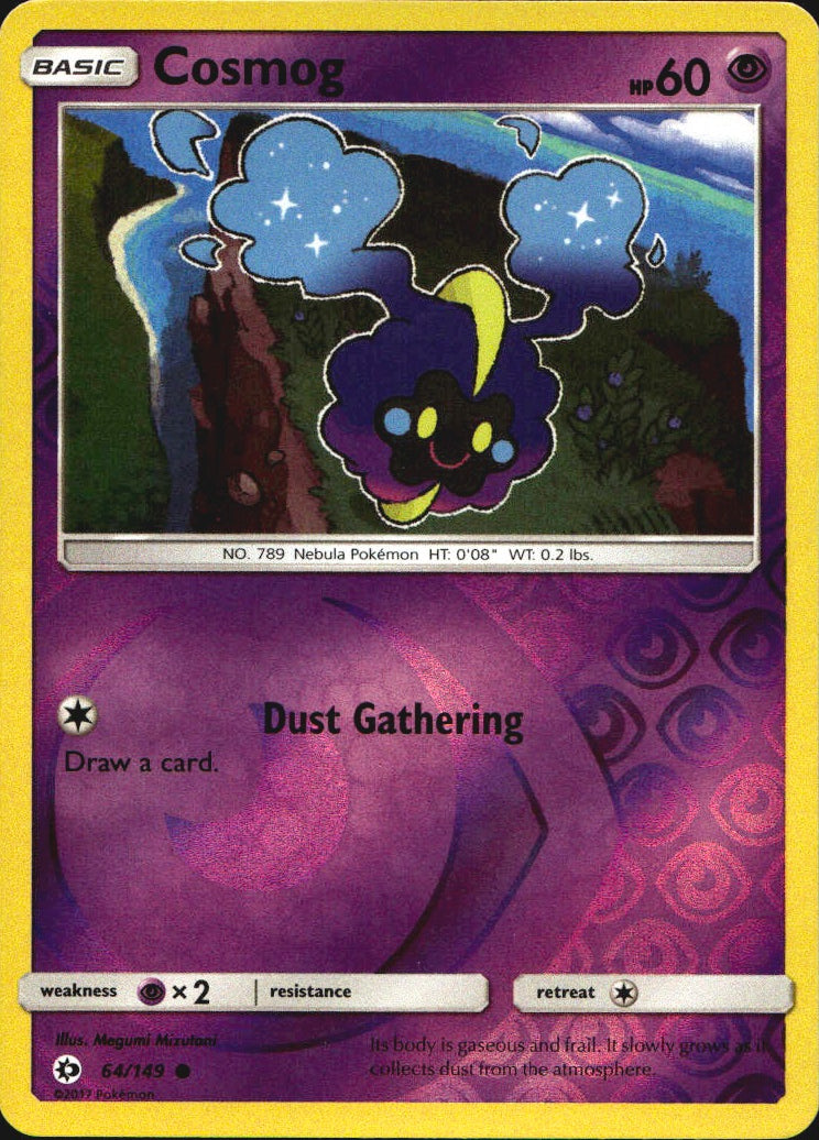 Cosmog 64/149 Common Sun & Moon Pokemon Reverse Holo Near Mint