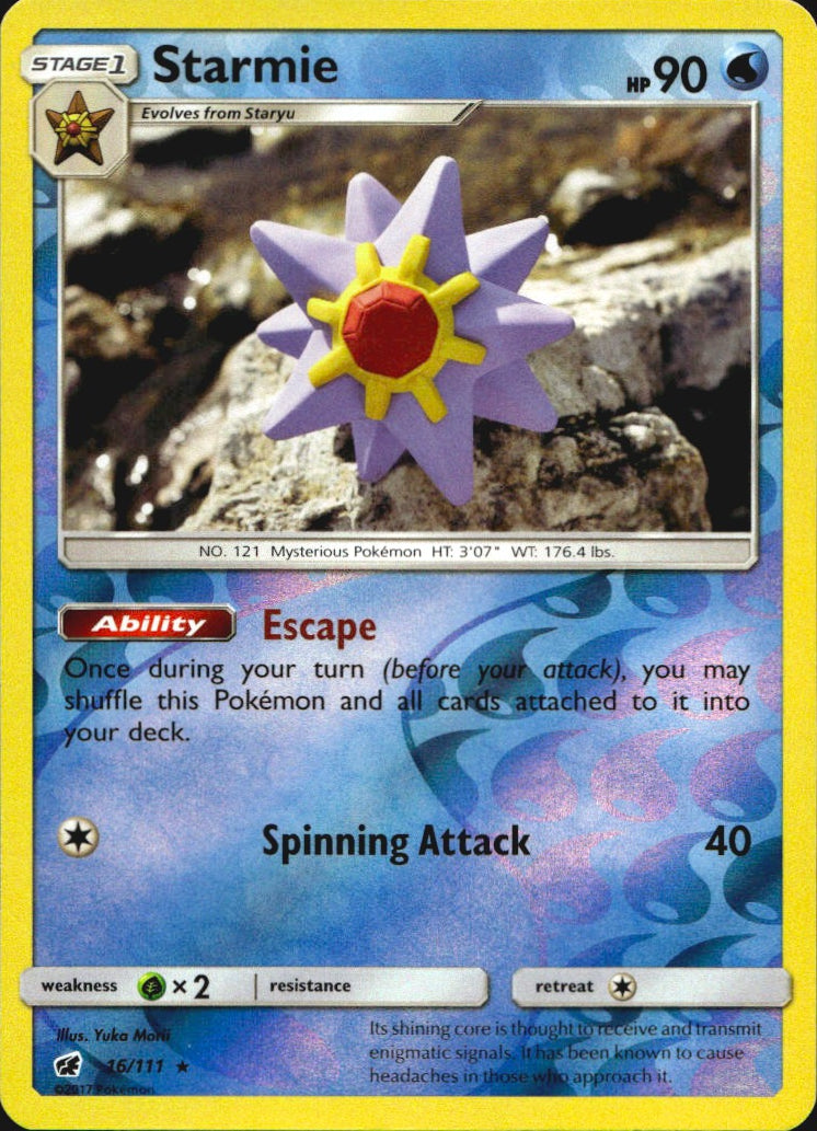 Starmie 16/111 Rare Crimson Invasion Pokemon Reverse Holo Near Mint