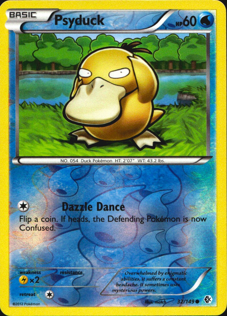 Psyduck 32/149 Common Boundaries Crossed Pokemon Reverse Holo Near Mint
