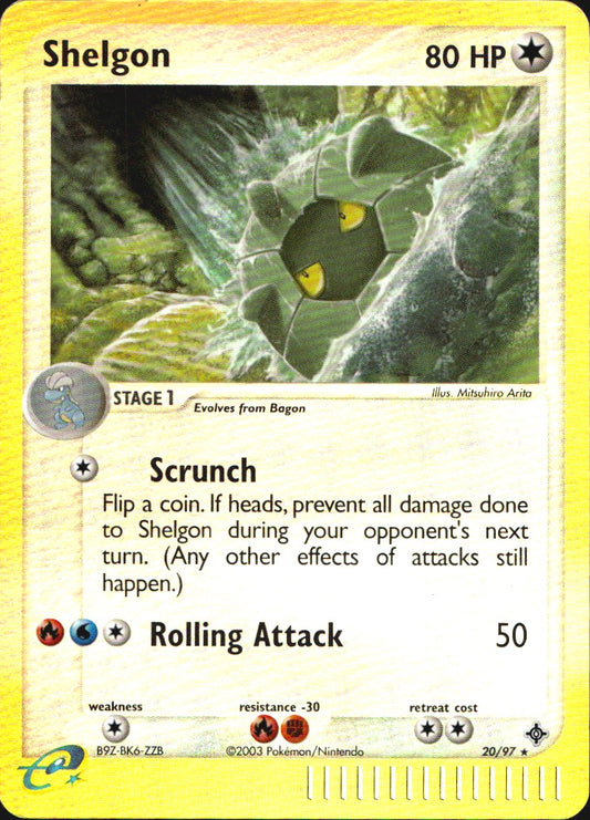 Shelgon 20/97 Rare Dragon Pokemon Reverse Holo Near Mint