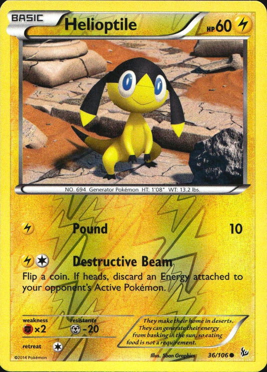 Helioptile 36/106 Common Flashfire Pokemon Reverse Holo Near Mint