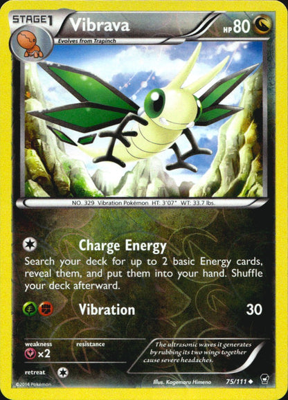 Vibrava 75/111 Uncommon Furious Fists Pokemon Reverse Holo Near Mint