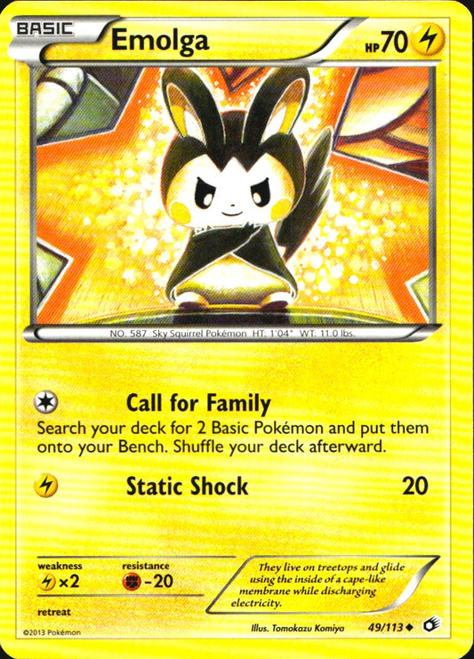 Emolga 49/113 Uncommon Legendary Treasures Pokemon Near Mint