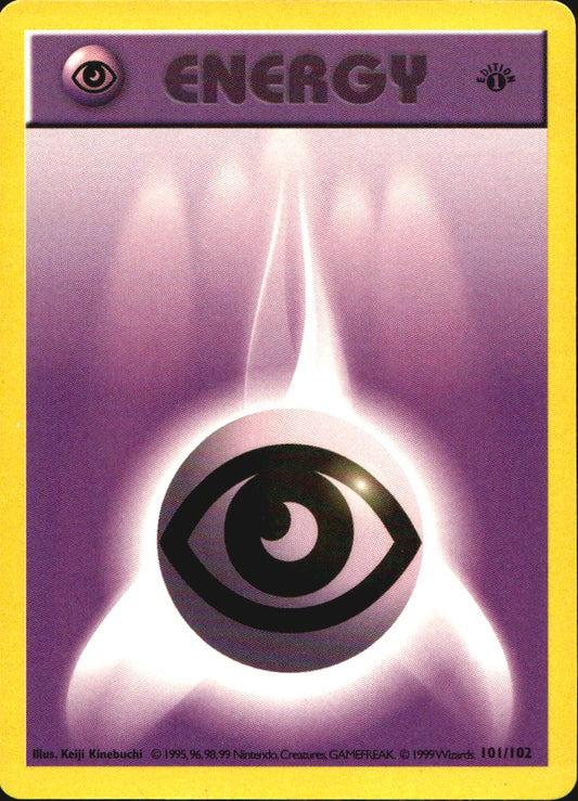 Psychic Energy 101/102 Common Base Set Shadowless Pokemon 1st Edition LP