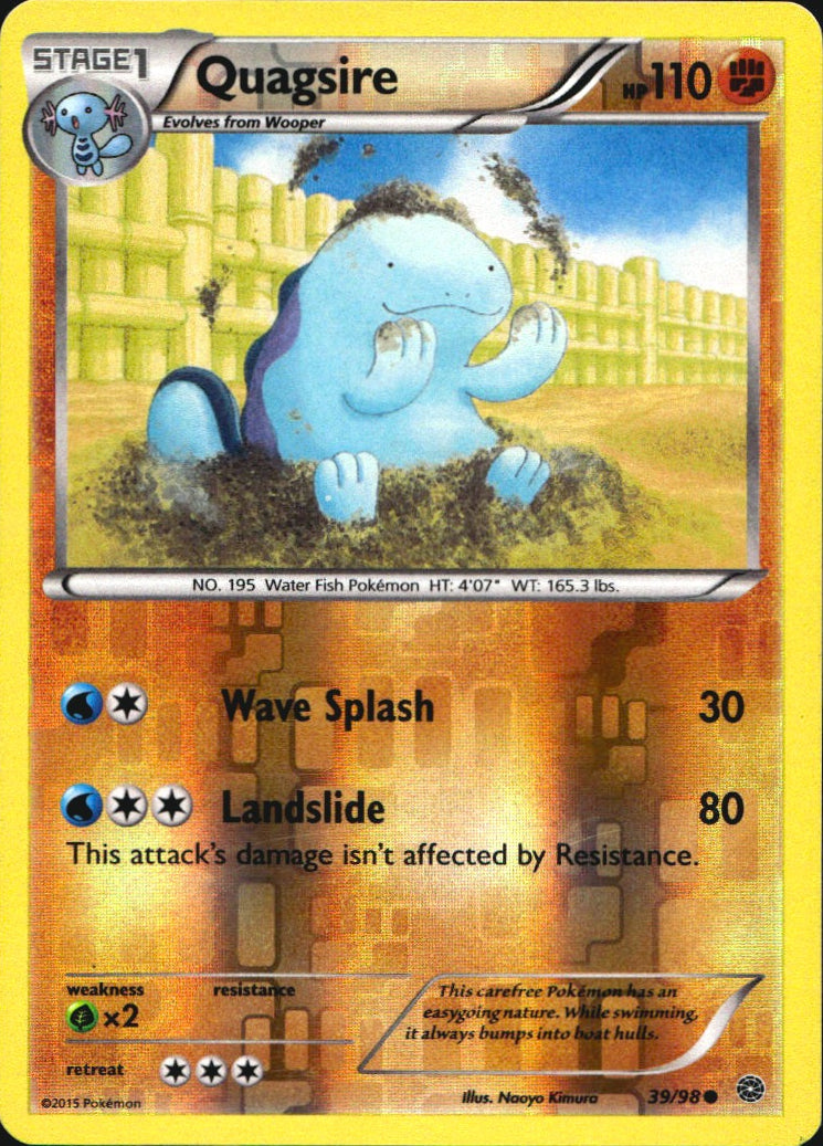 Quagsire 39/98 Common Ancient Origins Pokemon Reverse Holo Near Mint
