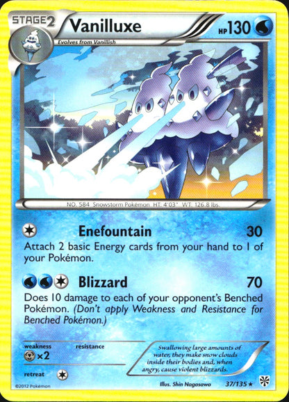 Vanilluxe 37/135 Rare Plasma Storm Pokemon Near Mint