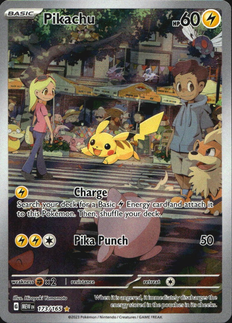 Pikachu 173/165 Illustration Rare 151 Pokemon Near Mint