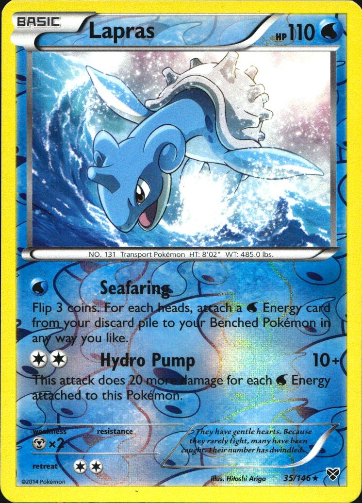 Lapras 35/146 Holo Rare XY Pokemon Reverse Holo Near Mint