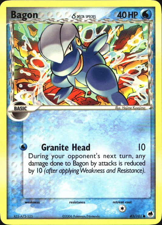 Bagon 43/101 Common Dragon Frontiers Pokemon Near Mint