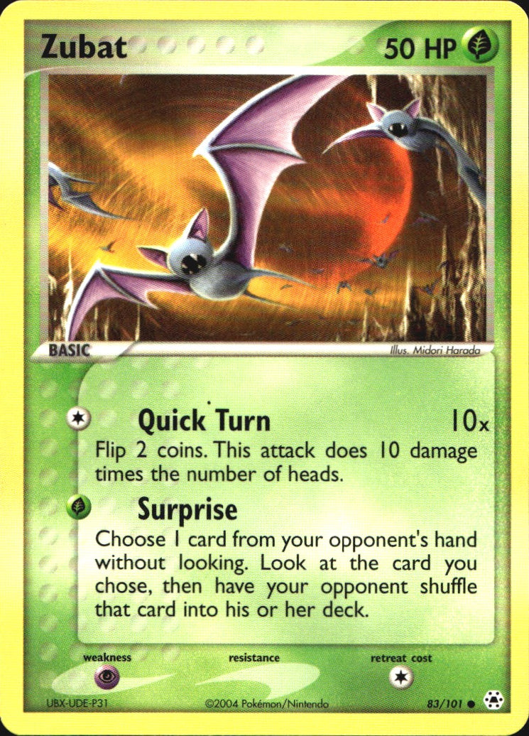 Zubat 83/101 Common Hidden Legends Pokemon Near Mint