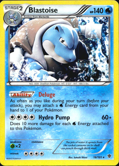 Blastoise 16/101 Holo Rare Plasma Blast Pokemon Lightly Played