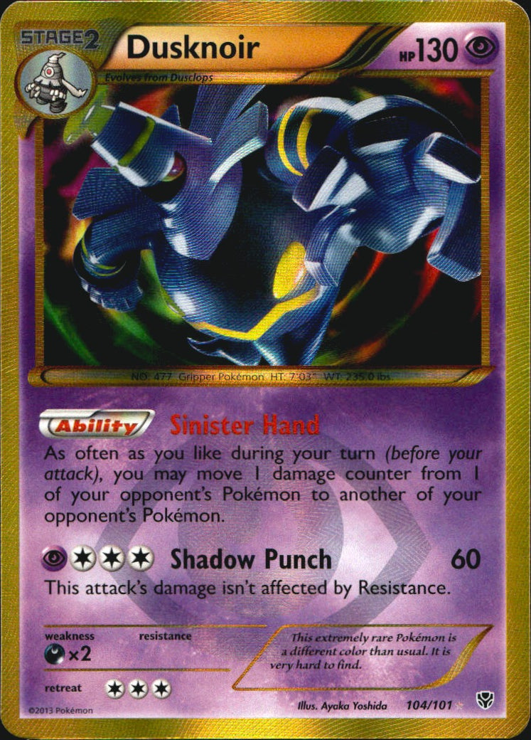 Dusknoir 104/101 Secret Rare Plasma Blast Pokemon Near Mint