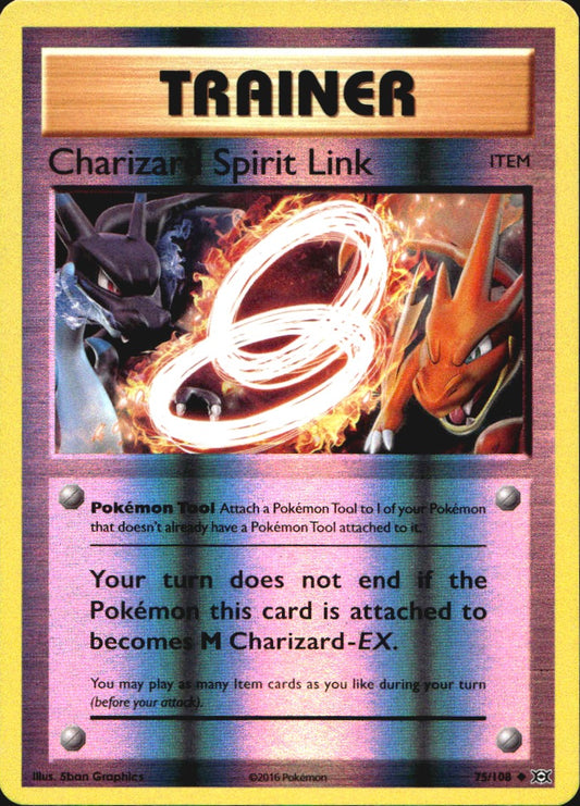 Charizard Spirit Link 75/108 Uncommon Evolutions Pokemon Reverse Holo Near Mint