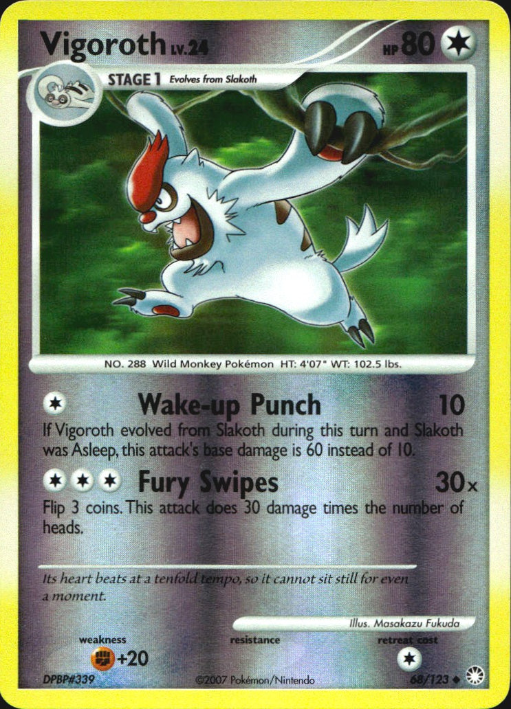 Vigoroth 68/123 Uncommon Mysterious Treasures Pokemon Near Mint