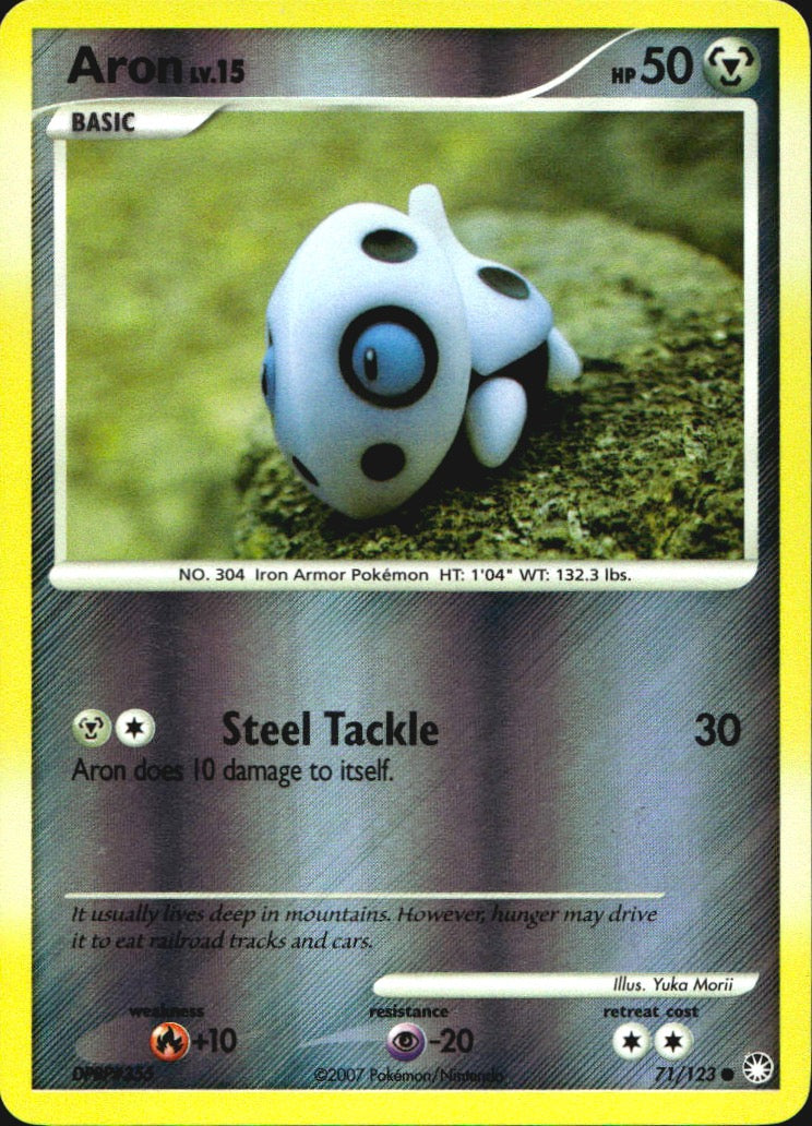 Aron 71/123 Common Mysterious Treasures Pokemon Reverse Holo Near Mint