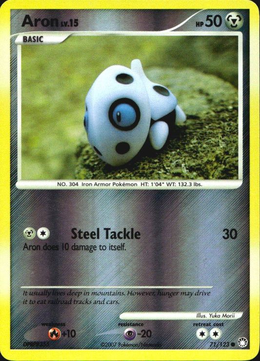 Aron 71/123 Common Mysterious Treasures Pokemon Reverse Holo Near Mint