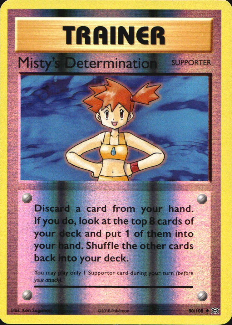 Misty's Determination 80/108 Uncommon Evolutions Pokemon Reverse Holo Near Mint