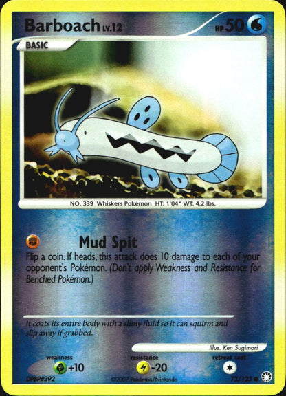 Barboach 72/123 Common Mysterious Treasures Pokemon Reverse Holo Near Mint