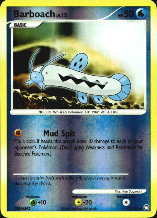 Barboach 72/123 Common Mysterious Treasures Pokemon Reverse Holo Near Mint