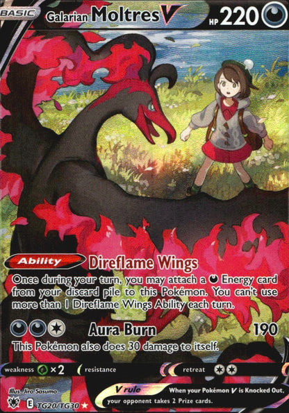 Galarian Moltres V TG20/TG30 Holo Astral Radiance Trainer Gallery Pokemon NM