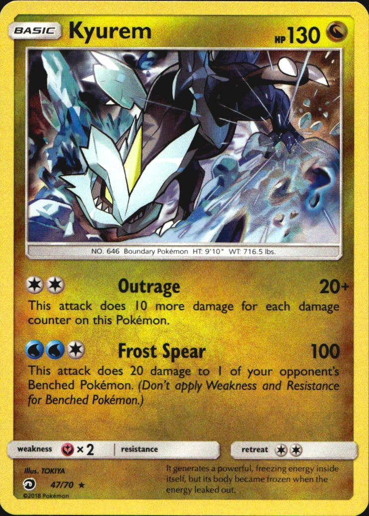Kyurem 47/70 Holo Rare Dragon Majesty Pokemon Near Mint