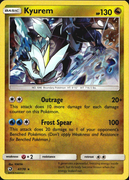 Kyurem 47/70 Holo Rare Dragon Majesty Pokemon Near Mint