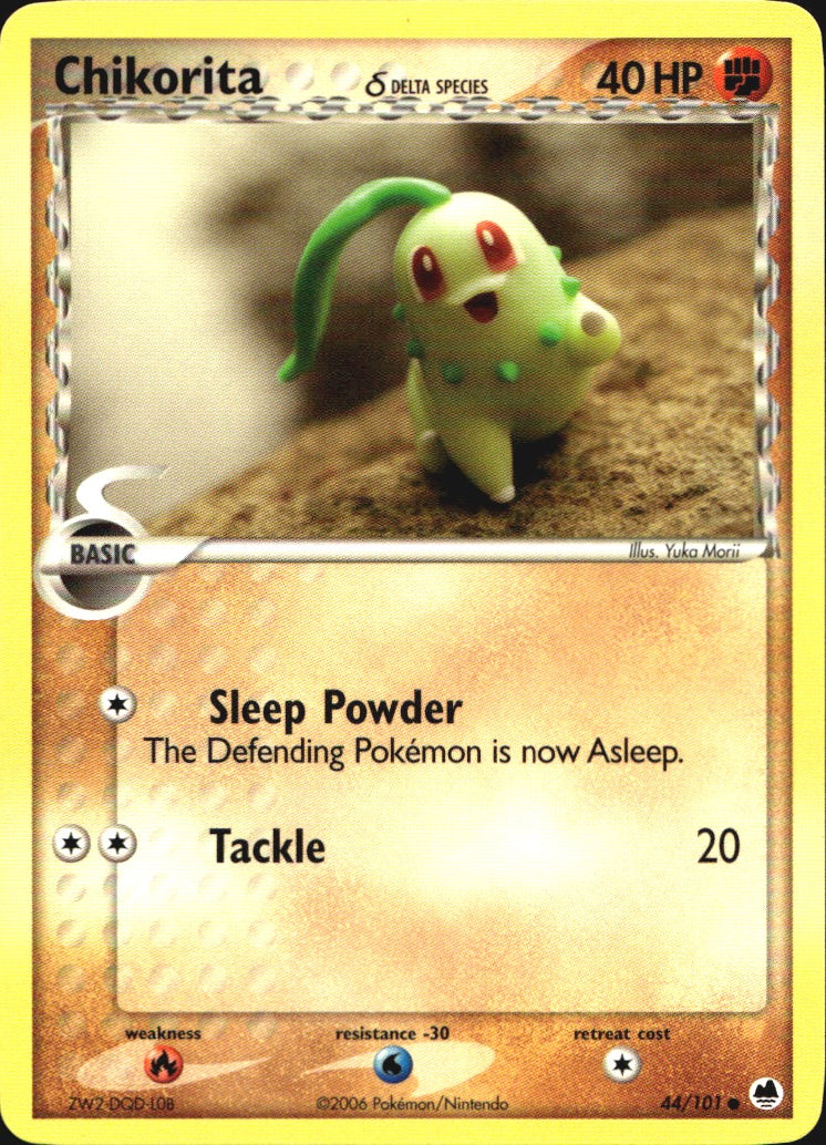 Chikorita 44/101 Common Dragon Frontiers Pokemon Near Mint