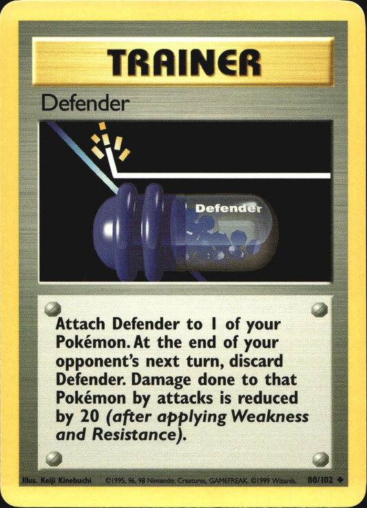 Defender 80/102 Uncommon Base Set Pokemon Near Mint