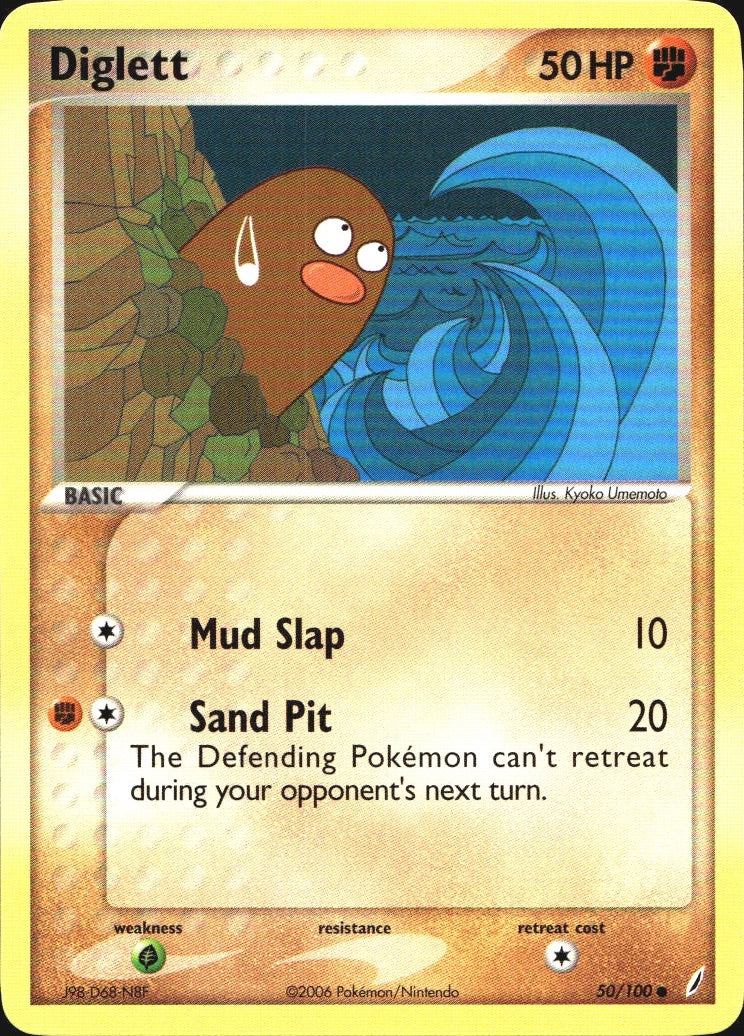 Diglett 50/100 Common Crystal Guardians Pokemon Near Mint